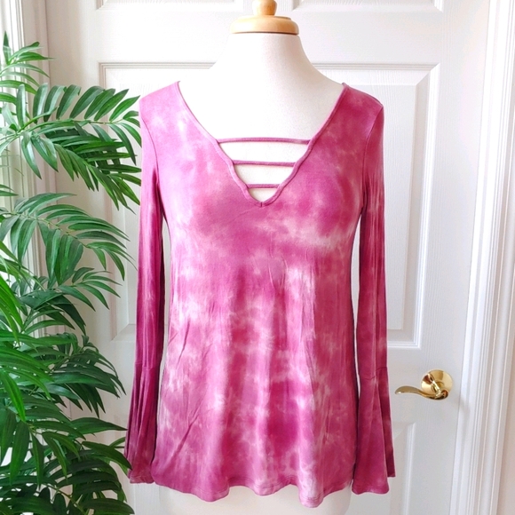 American Eagle Outfitters Tops - American Eagle Tie Dye Bell Sleeve Top